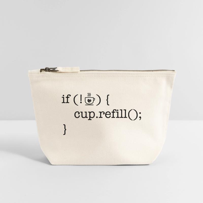 Coffee code software developer humor Canvas Zip Pouch 18 x 19 cm