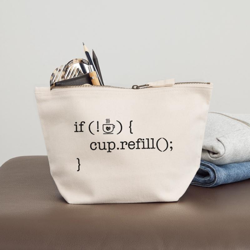 Coffee code software developer humor Canvas Zip Pouch 18 x 19 cm