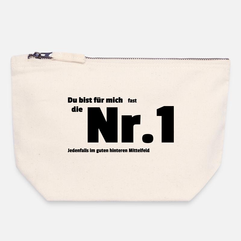 Nummer Eins - Canvas Reißverschluss-Täschchen (18 x 19 cm) - Naturweiß