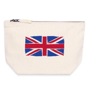Grunge Union Jack Flag Art - Canvas Zip Pouch 18 x 19 cm - nature - Front