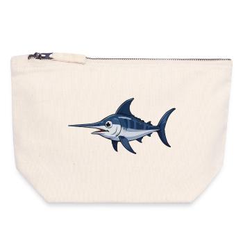 Marlin in Blue – Vector - Pochette zippée en toile 18 x 19 cm - blanc naturel - Devant