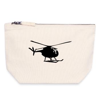 Hubschrauber - Canvas Reißverschluss-Täschchen (18 x 19 cm) - Naturweiß - Vorne
