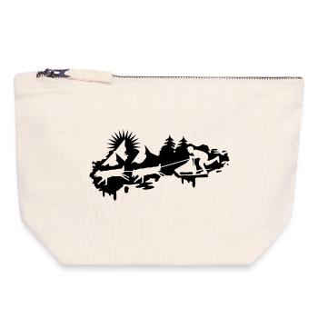 Sled dog race Graffiti - Canvas Zip Pouch 18 x 19 cm - nature - Front
