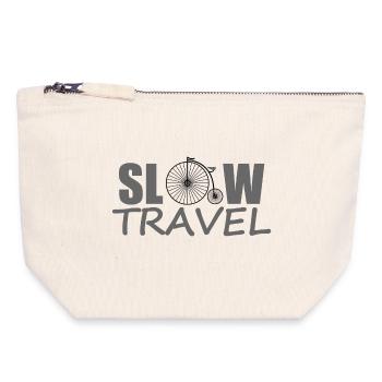 VOYAGE LENT - Pochette zippée en toile 18 x 19 cm - blanc naturel - Devant