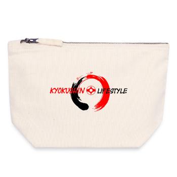 enso zen circle red black Kyokushin lifestyle - Canvas Zip Pouch 18 x 19 cm - nature - Front