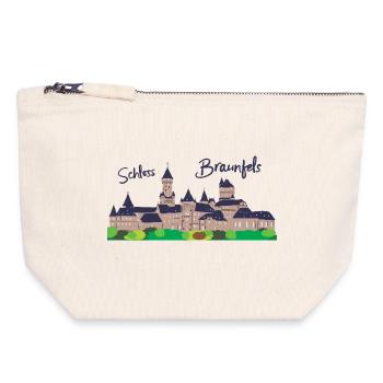 Château de Braunfels en Hesse, dessin - Pochette zippée en toile 18 x 19 cm - blanc naturel - Devant