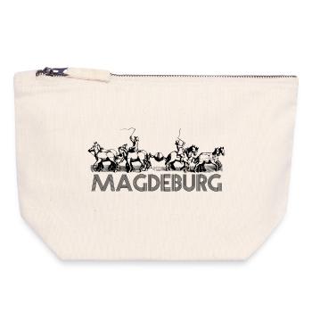 Magdeburg - Guericke Experiment - Canvas Zip Pouch 18 x 19 cm - nature - Front