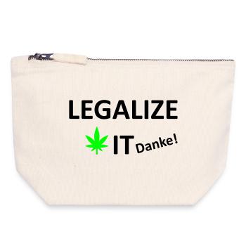 Legalize It weed Cannabis Marihuana - Canvas Reißverschluss-Täschchen (18 x 19 cm) - Naturweiß - Vorne