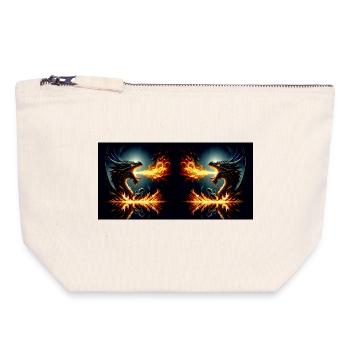 Combat flamand - Pochette zippée en toile 18 x 19 cm - blanc naturel - Devant