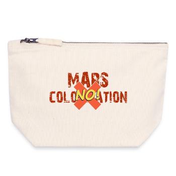 Mars colonisation no - Pochette zippée en toile 18 x 19 cm - blanc naturel - Devant