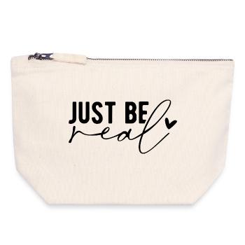 Just Be Real – Authenticity & Self-Confidence - Canvas Zip Pouch 18 x 19 cm - nature - Front