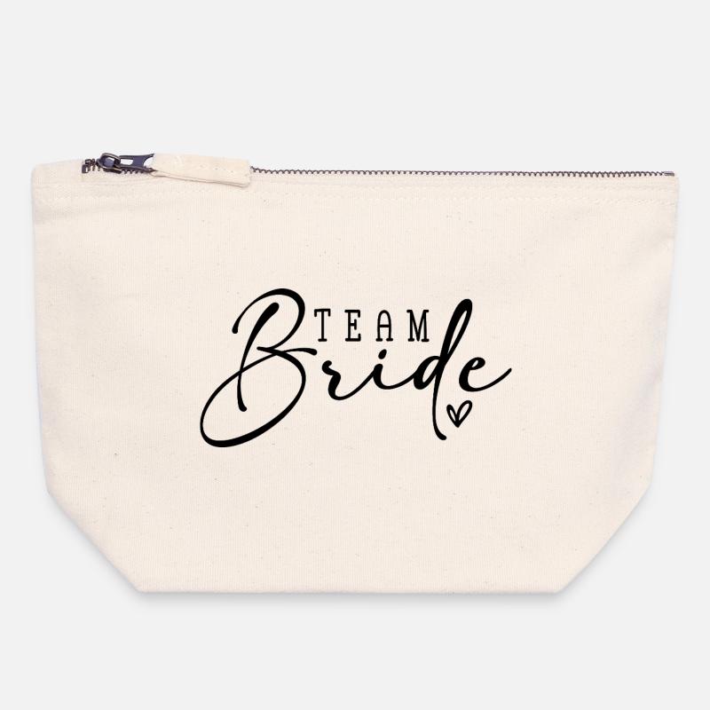 Équipe Bride - Pochette zippée en toile 18 x 19 cm - blanc naturel