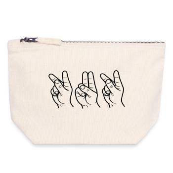 Signe Ekivok - Pochette zippée en toile 18 x 19 cm - blanc naturel - Devant