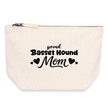 Proud Basset Mom, Basset Hound - Canvas Zip Pouch 18 x 19 cm - nature - Front
