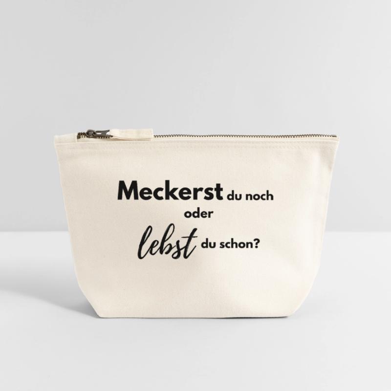 Meckerst du noch oder lebst du schon? Canvas Reißverschluss-Täschchen (18 x 19 cm)