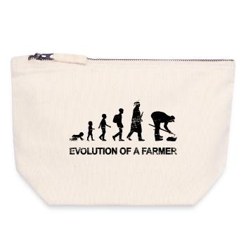 Development of a farmer - Canvas Zip Pouch 18 x 19 cm - nature - Front