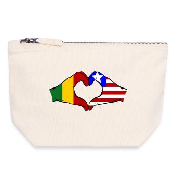 Mali_Liberia_Flagge_Haende_Herzform - Canvas Reißverschluss-Täschchen (18 x 19 cm) - Naturweiß - Vorne