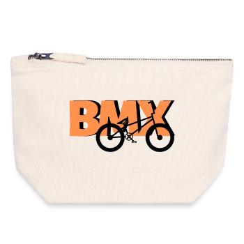 T-shirt BMX Freestyle Pro - Pochette zippée en toile 18 x 19 cm - blanc naturel - Devant