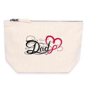 Papa Papa Fête des Pères Tatouage - Pochette zippée en toile 18 x 19 cm - blanc naturel - Devant