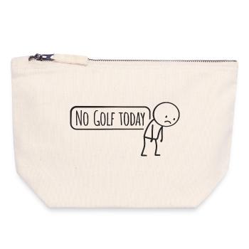 Pas de golf aujourd’hui – Un dicton amusant sur le golf pour les golfeurs - Pochette zippée en toile 18 x 19 cm - blanc naturel - Devant