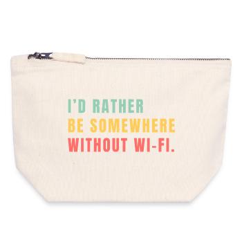 I'd Rather Be Somewhere Without Wi-Fi - Canvas Reißverschluss-Täschchen (18 x 19 cm) - Naturweiß - Vorne