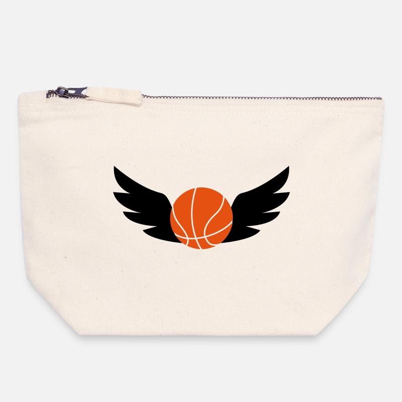 Basketball - Basket Ball - Game - Sport - Player - Canvas Zip Pouch 18 x 19 cm - nature