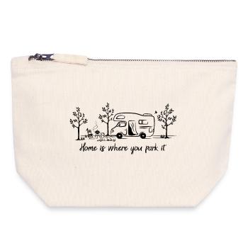 Home is where you park it Camper Gift - Canvas Zip Pouch 18 x 19 cm - nature - Front