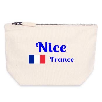 Nizza Frankreich - Stilvolle Drucke - Canvas Reißverschluss-Täschchen (18 x 19 cm) - Naturweiß - Vorne