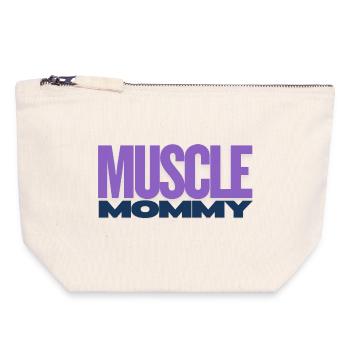Muscle Mommy Premium T-Shirt - Canvas Reißverschluss-Täschchen (18 x 19 cm) - Naturweiß - Vorne