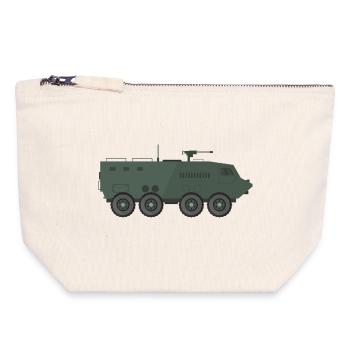 Military tank - Canvas Zip Pouch 18 x 19 cm - nature - Front