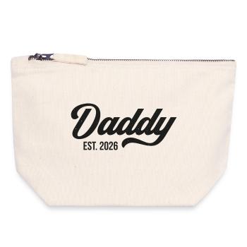 Daddy Est. 2026 - Canvas Zip Pouch 18 x 19 cm - nature - Front