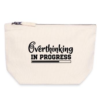 Overthinking in Progress – humorvoller Spruch - Canvas Reißverschluss-Täschchen (18 x 19 cm) - Naturweiß - Vorne