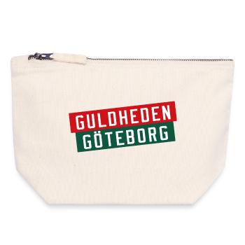 Logo rayé de Guldheden Göteborg - Pochette zippée en toile 18 x 19 cm - blanc naturel - Devant