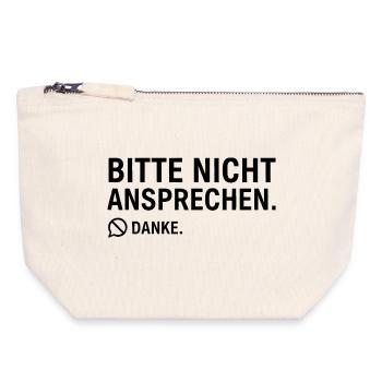Bitte nicht ansprechen. Danke. | Introvertiert - Canvas Reißverschluss-Täschchen (18 x 19 cm) - Naturweiß - Vorne