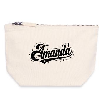 Amanda name first last family - Canvas Zip Pouch 18 x 19 cm - nature - Front
