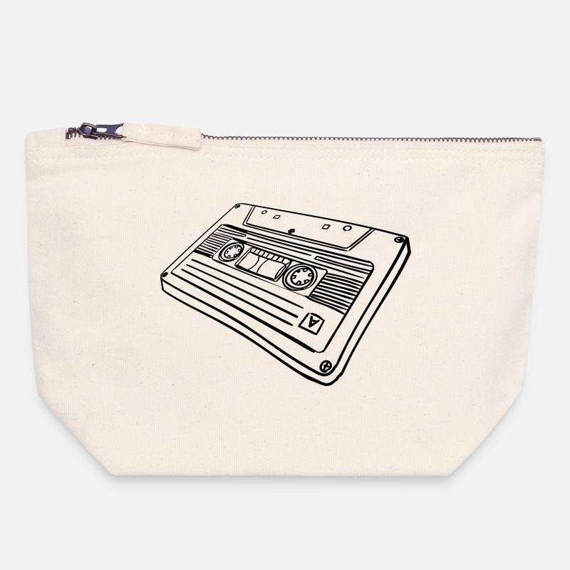 Cassette tape - Canvas Zip Pouch 18 x 19 cm - nature