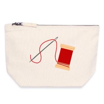 Needle and thread logo embroidery - Canvas Zip Pouch 18 x 19 cm - nature - Front