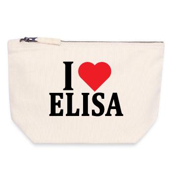 T-shirt I love Elisa t-shirt gift idea - Canvas Zip Pouch 18 x 19 cm - nature - Front