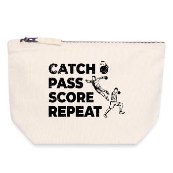 Catch, Pass, Score, Repeat - Canvas Zip Pouch 18 x 19 cm - nature - Front
