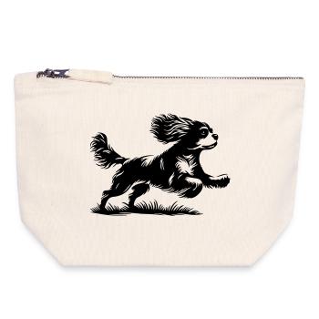 Cavalier King Charles Spaniel - Canvas Reißverschluss-Täschchen (18 x 19 cm) - Naturweiß - Vorne