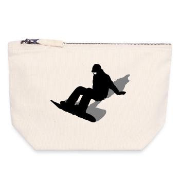 Planche à neige - Pochette zippée en toile 18 x 19 cm - blanc naturel - Devant