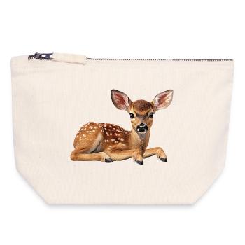 Fawn deer - Canvas Zip Pouch 18 x 19 cm - nature - Front