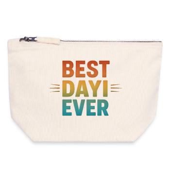 BEST DAYI EVER - Turkish Uncle Retro Gift - Canvas Zip Pouch 18 x 19 cm - nature - Front