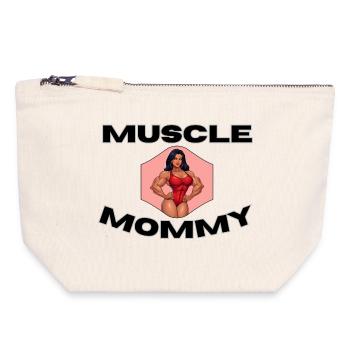 Muscle Mommy Kraftdesign - Pochette zippée en toile 18 x 19 cm - blanc naturel - Devant
