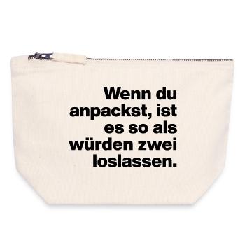 QUAND ON PASSE AUX CHOSES SÉRIEUSES, C’EST COMME ÇA... PARESSEUX ET STUPIDES - Pochette zippée en toile 18 x 19 cm - blanc naturel - Devant