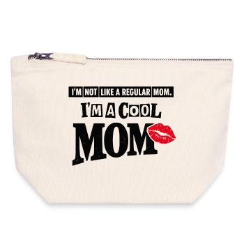 Lustiges cooles Mama-Shirt – Lippenabdruck Muttertags-T-Shirt - Canvas Reißverschluss-Täschchen (18 x 19 cm) - Naturweiß - Vorne