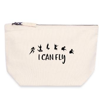 long jump - Canvas Zip Pouch 18 x 19 cm - nature - Front