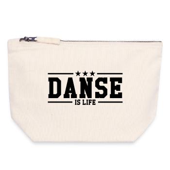 Danse is life ! - Pochette zippée en toile 18 x 19 cm - blanc naturel - Devant
