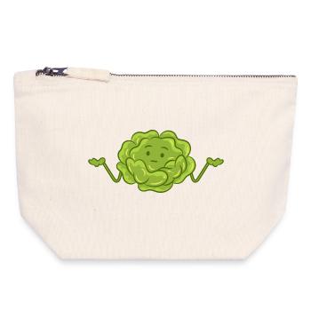 Salade amusante - Pochette zippée en toile 18 x 19 cm - blanc naturel - Devant