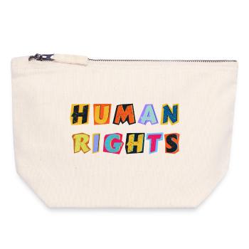 Human Right - Menschenrechte - Canvas Reißverschluss-Täschchen (18 x 19 cm) - Naturweiß - Vorne